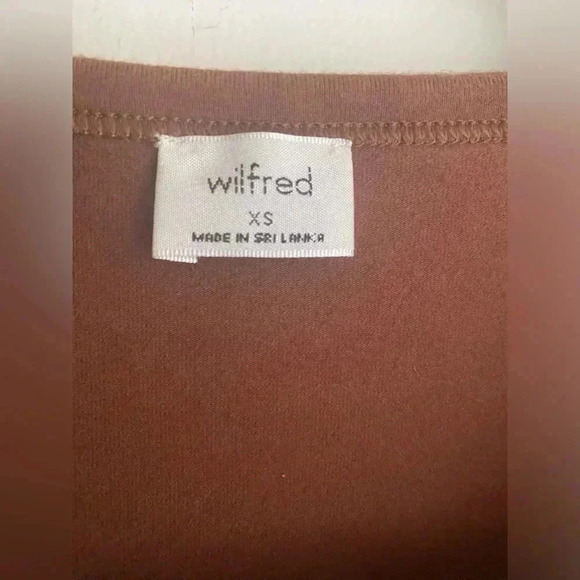 Wilfred Top Puff Sleeve Aritzia Blouse Billow Size XS Like New Warm Brown Coffee - Picture 7 of 11